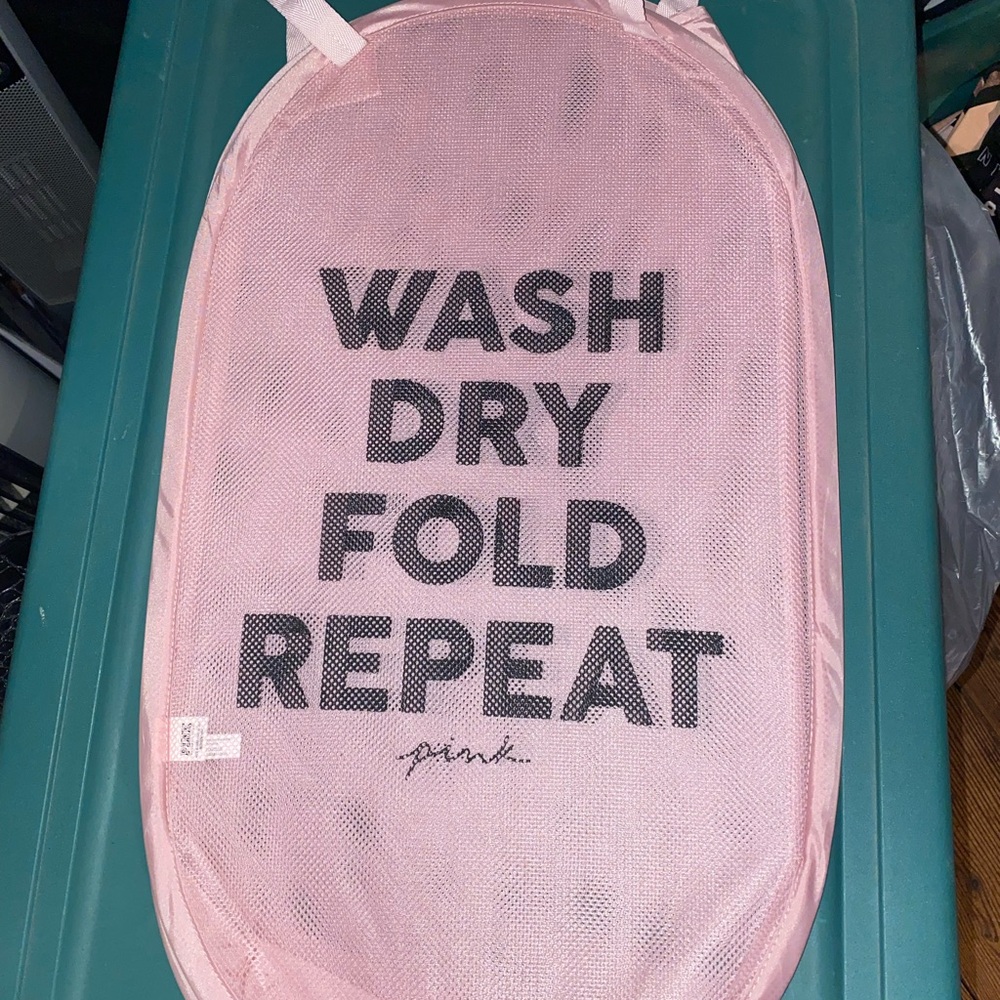 Pink Mesh Laundry Hamper - Picture 5 of 7